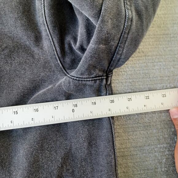 Velvet Heart Denim Chore Jacket Womens M Black Button Front Barn Faded Casual - Picture 7 of 9